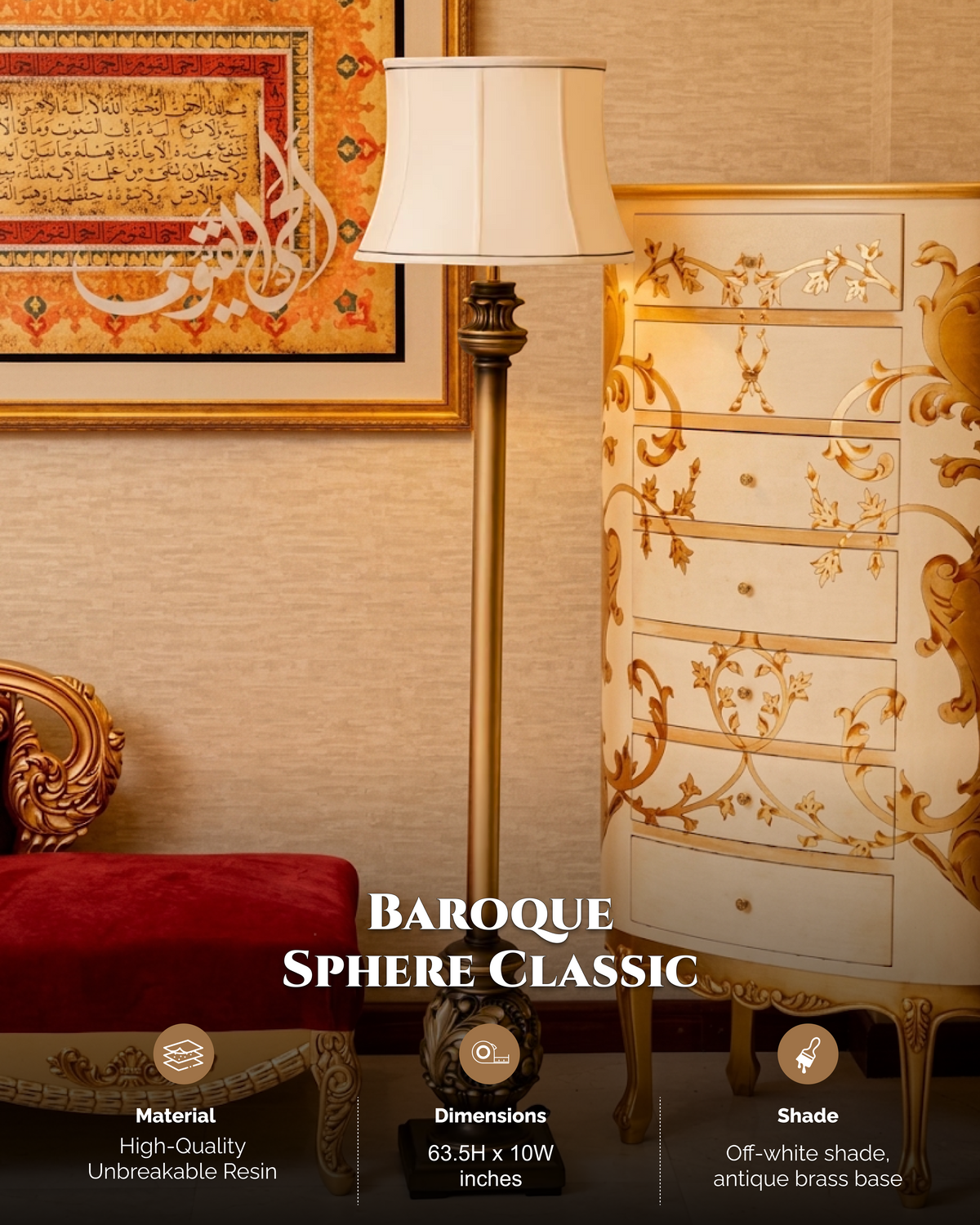 Baroque Sphere Classic Resin Floor Lamp