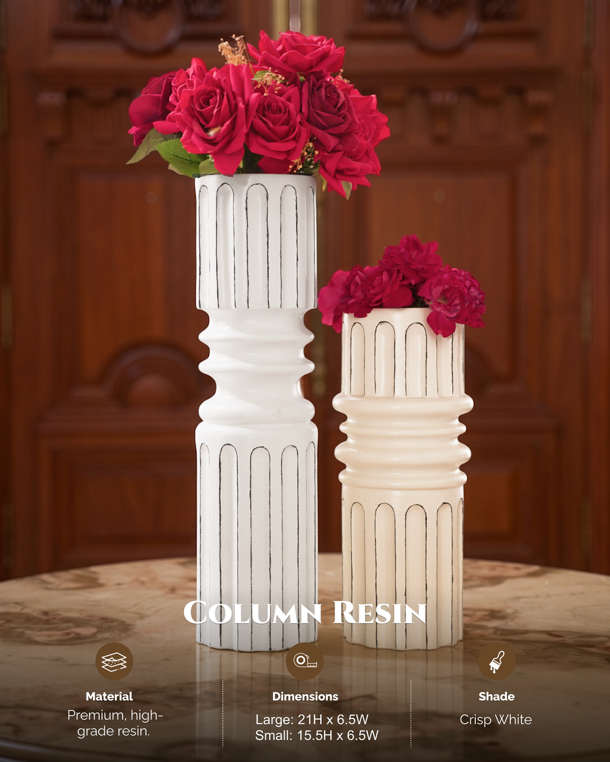 Column Resin Vase Set