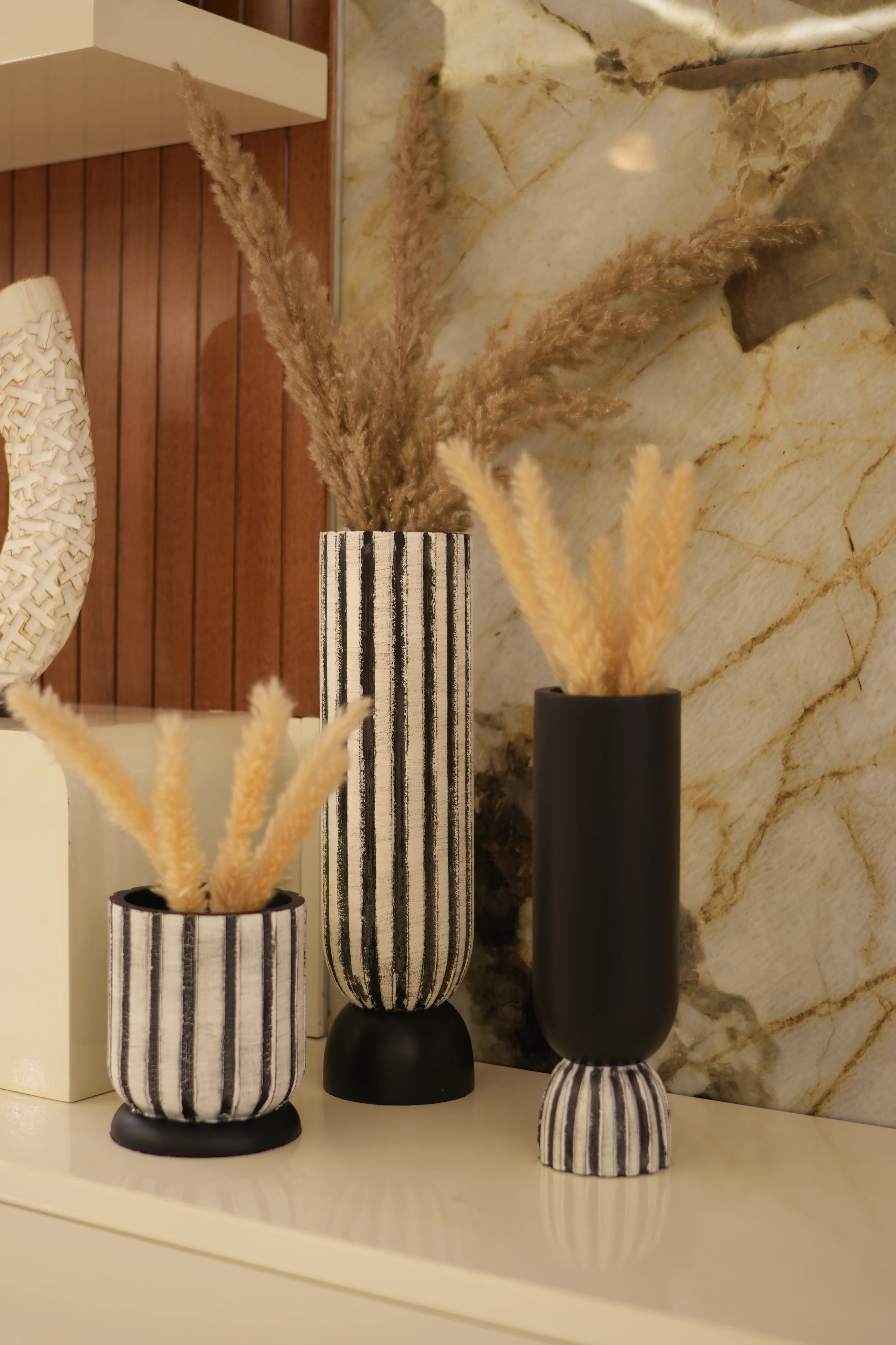 Noir Strata vase Set of 3 Decorahaus Vases Decorahaus