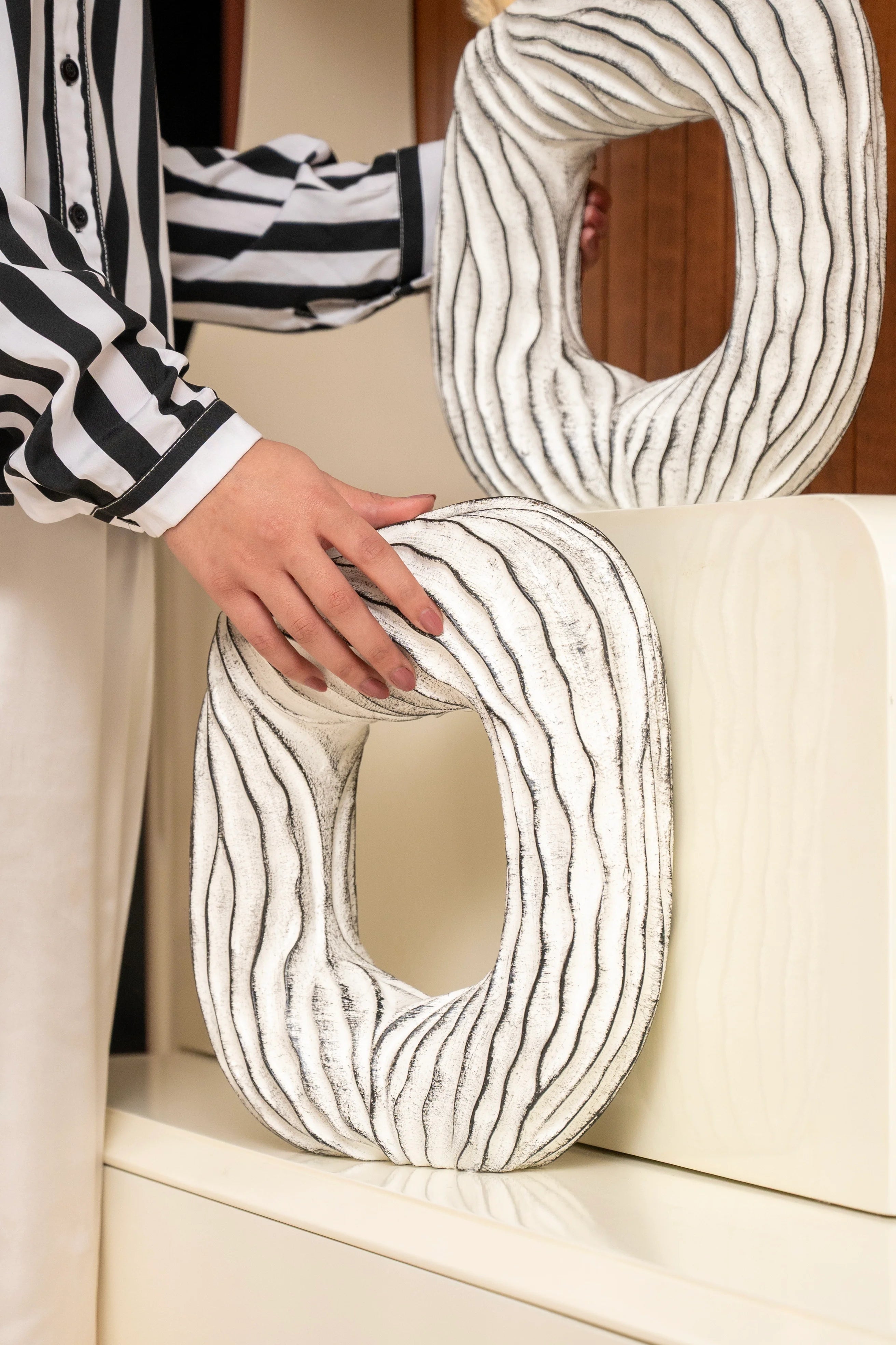 Wave Stone Resin Vase | Modern Abstract Decor