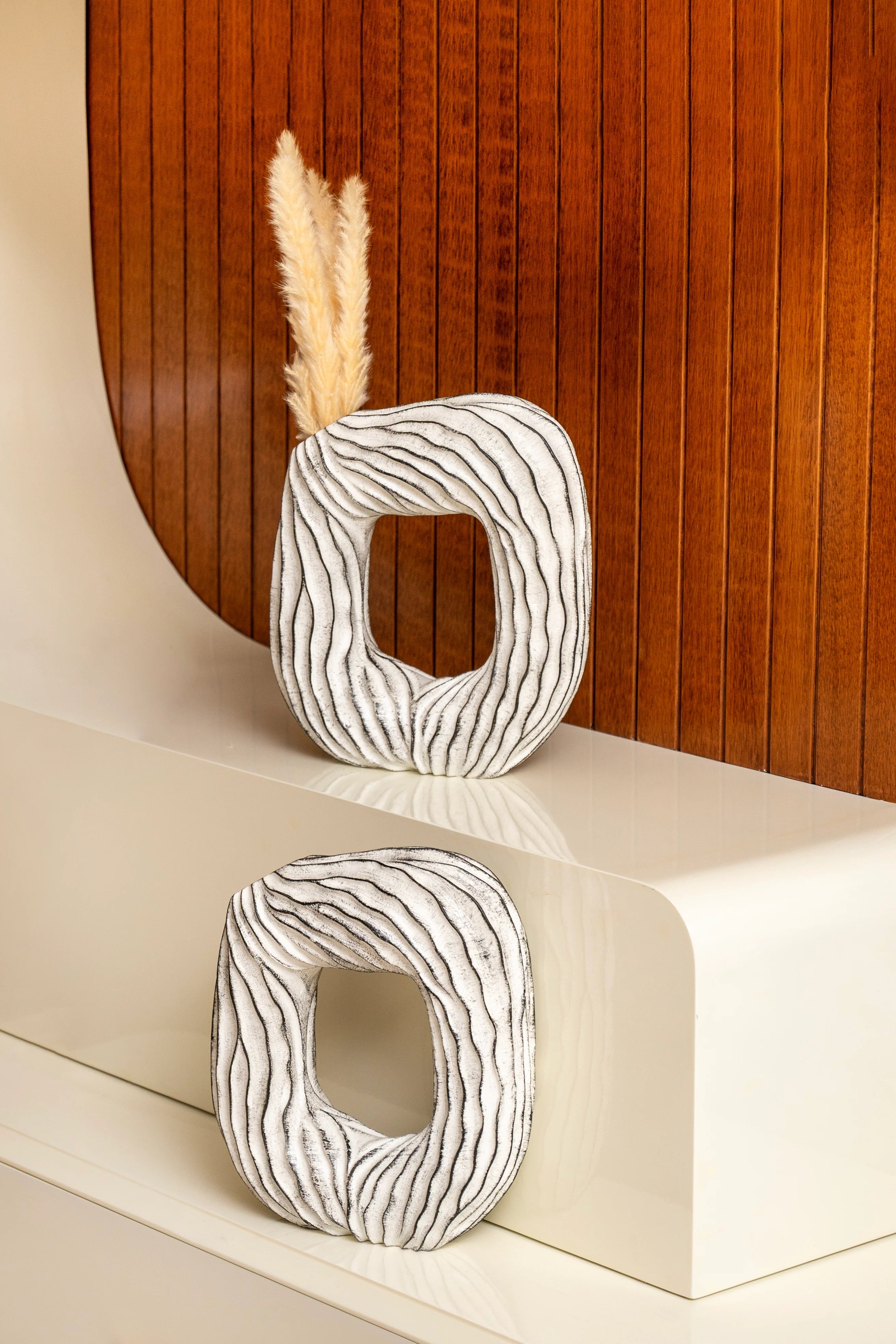 Wave Stone Resin Vase | Modern Abstract Decor