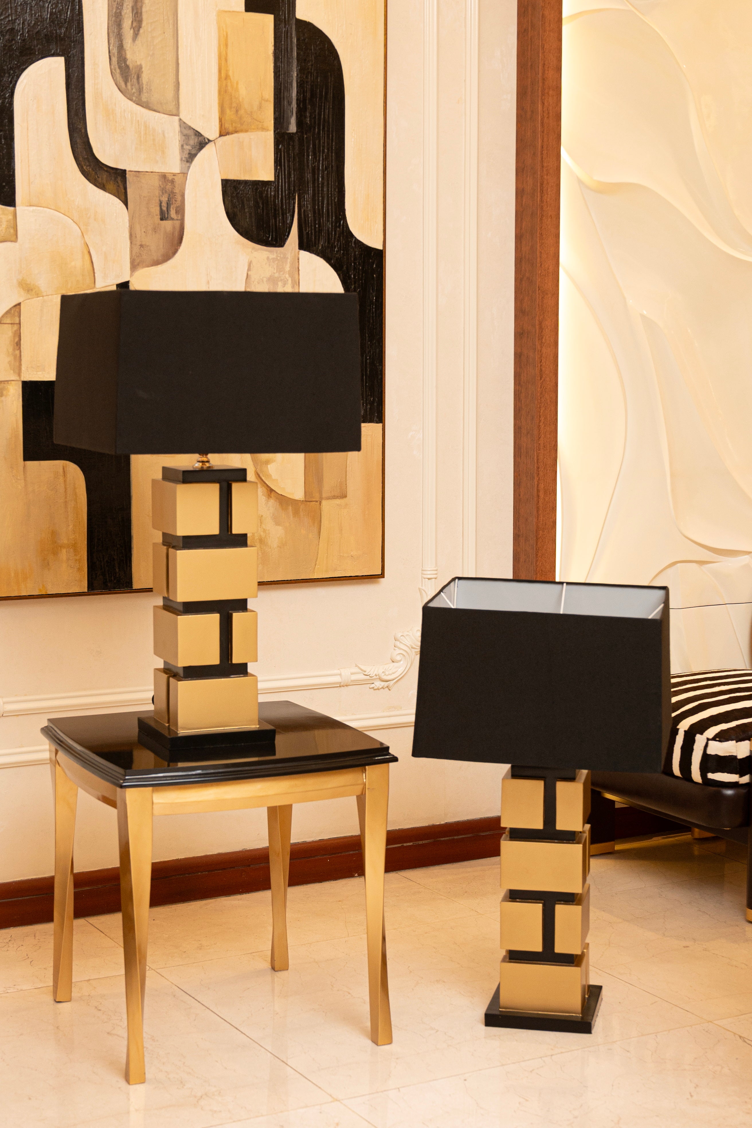 Golden Blocks Trendy Table Lamp