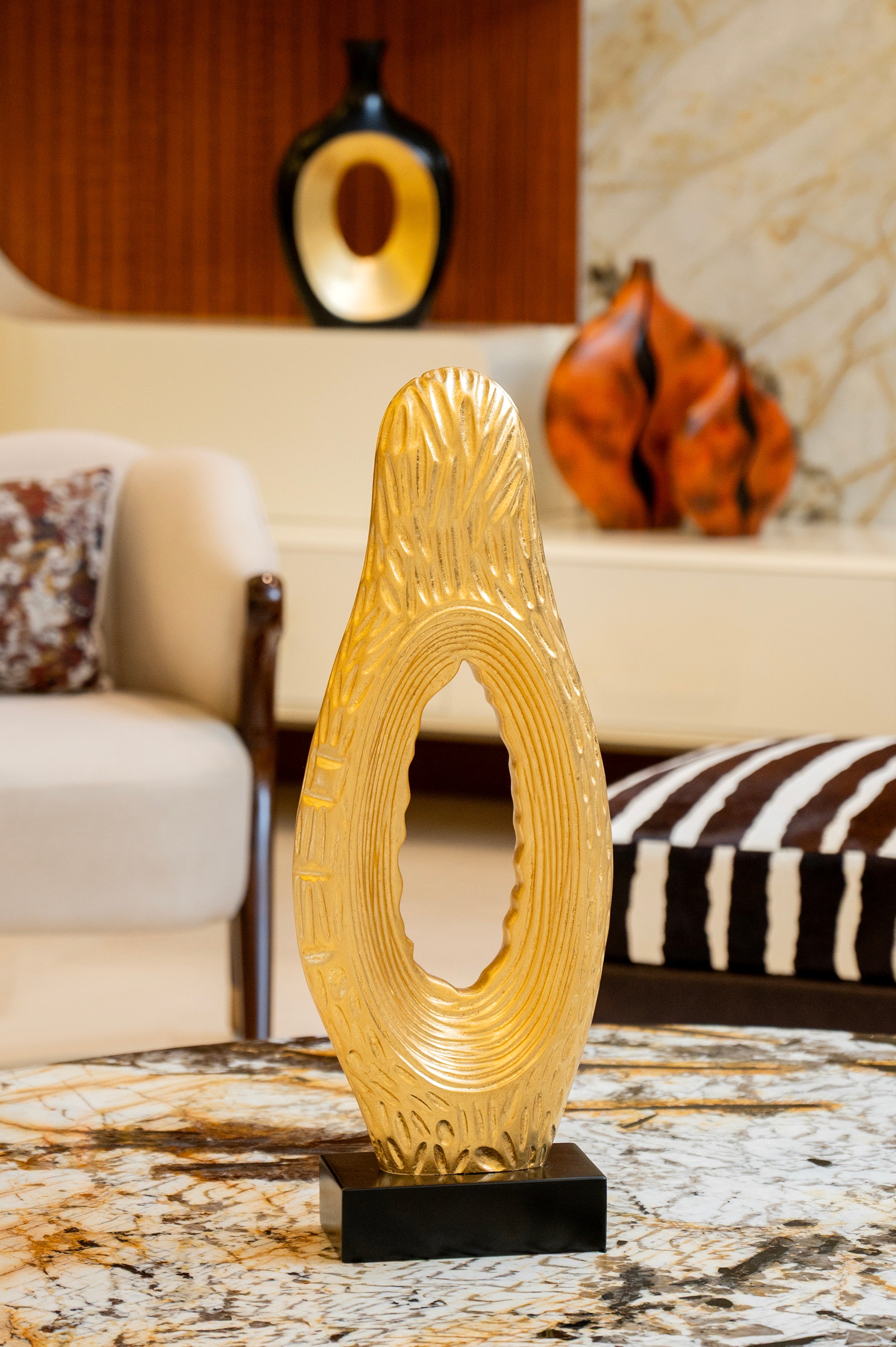 Infinity Gate Abstract Resin Artifact | Unbreakable Gold Modern Home Decor