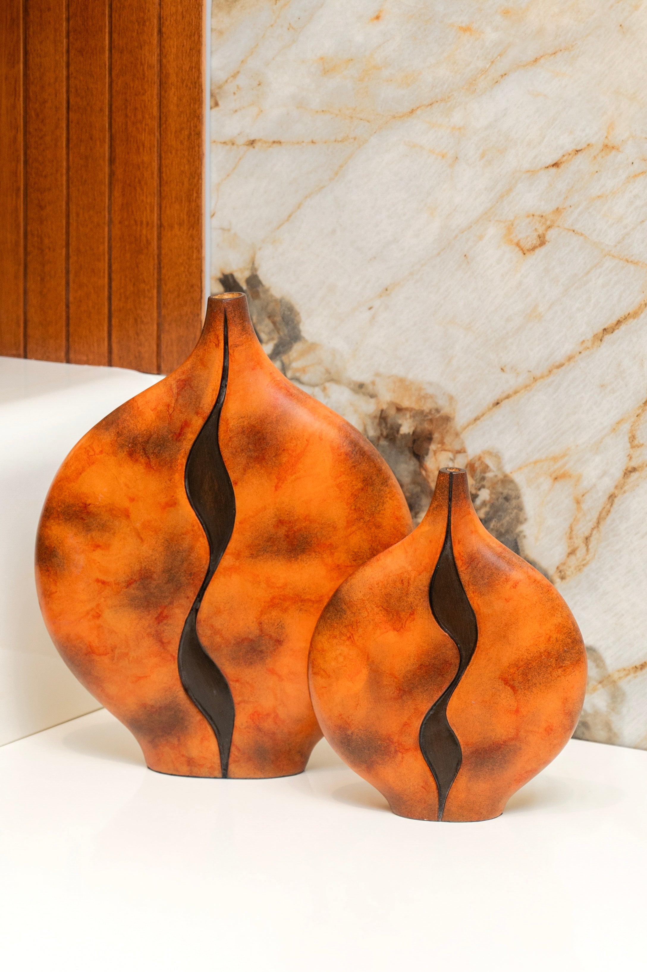 Rustic Flame Abstract Vase - Home Decor