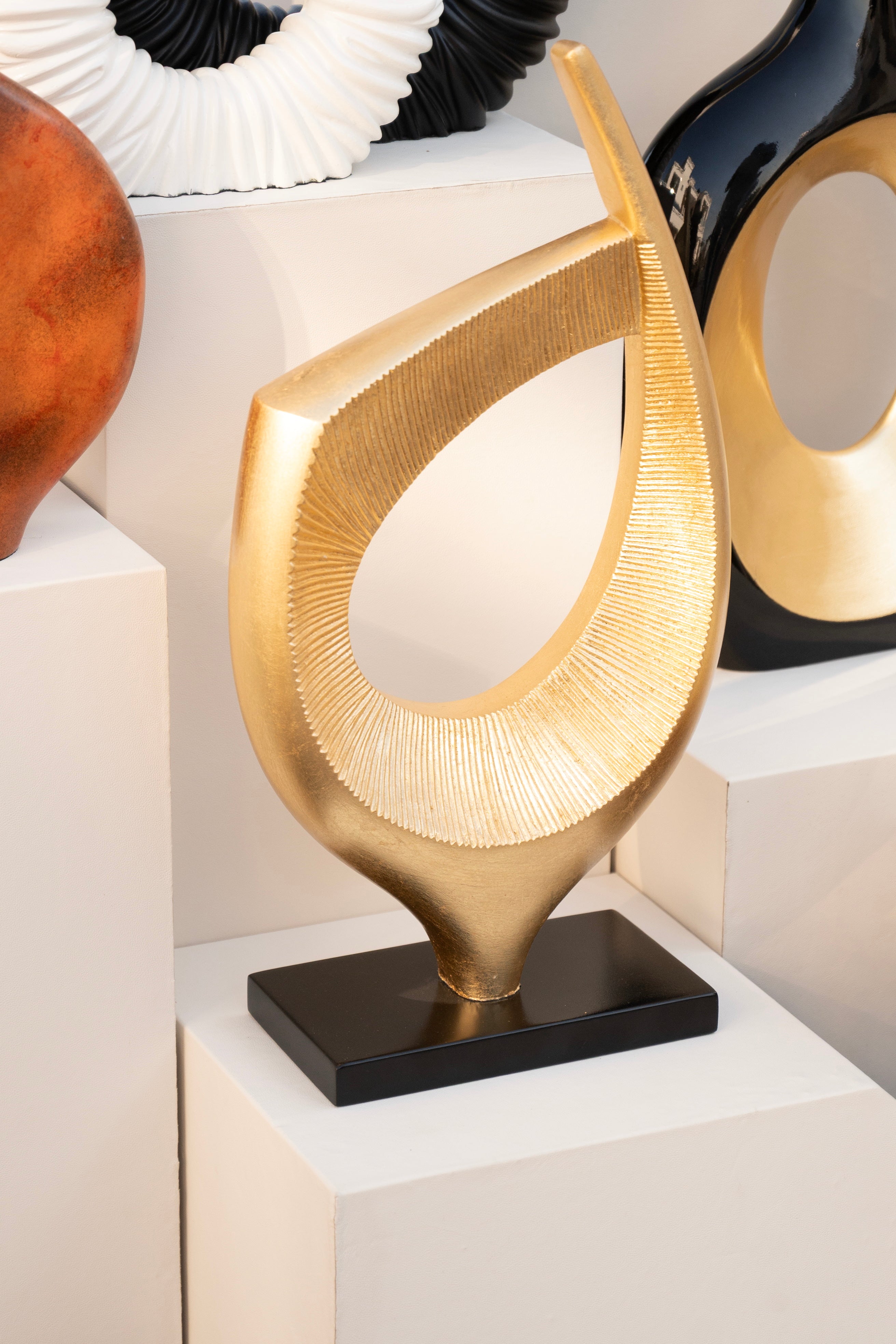 Infinity Crest Abstract Gold Artifact | Modern Resin Decor