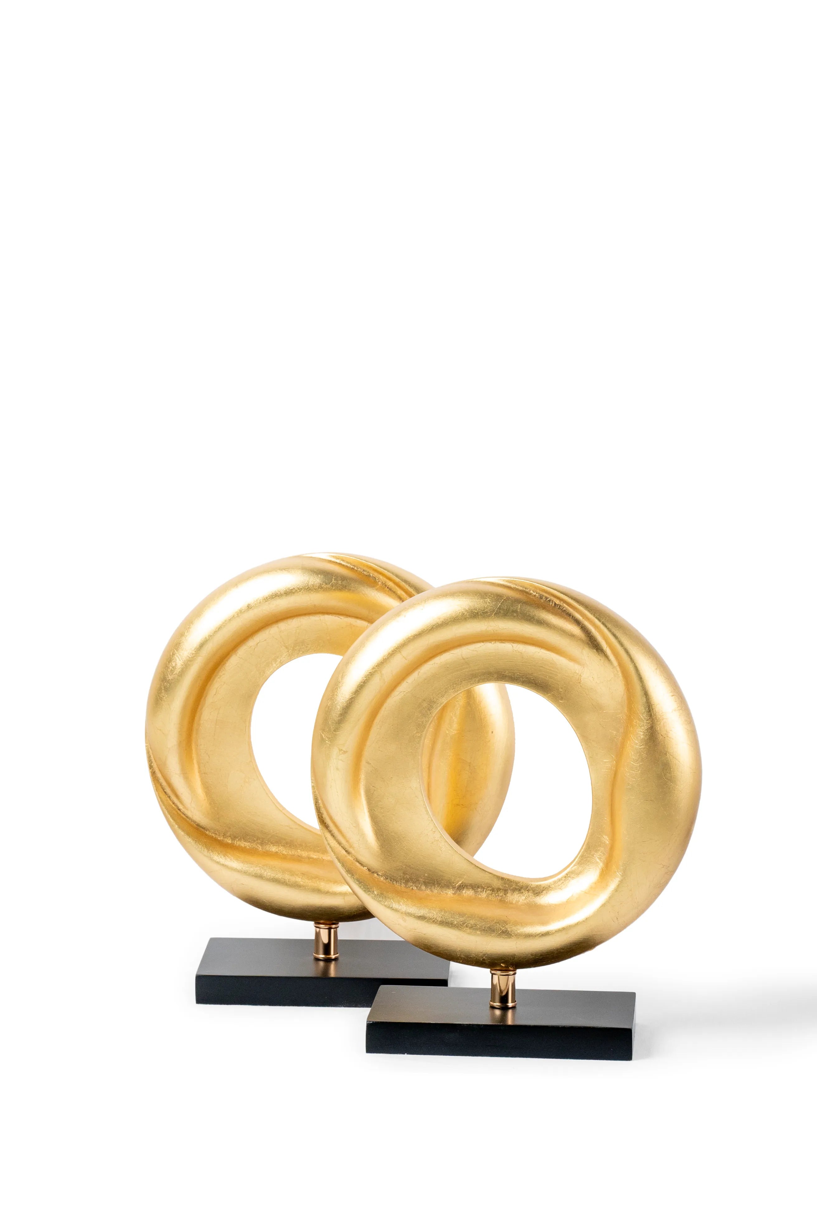 Gold Infinity Loop Resin Artifact – Modern Handmade Sculpture