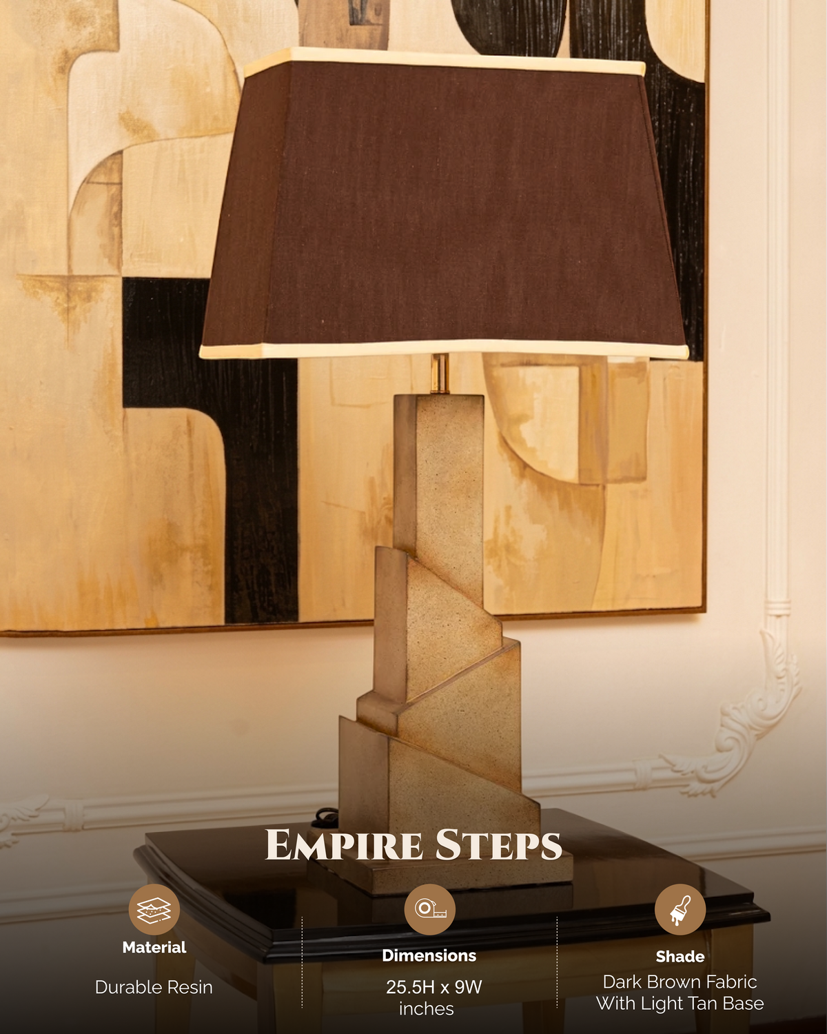 Empire Steps Resin Table Lamp
