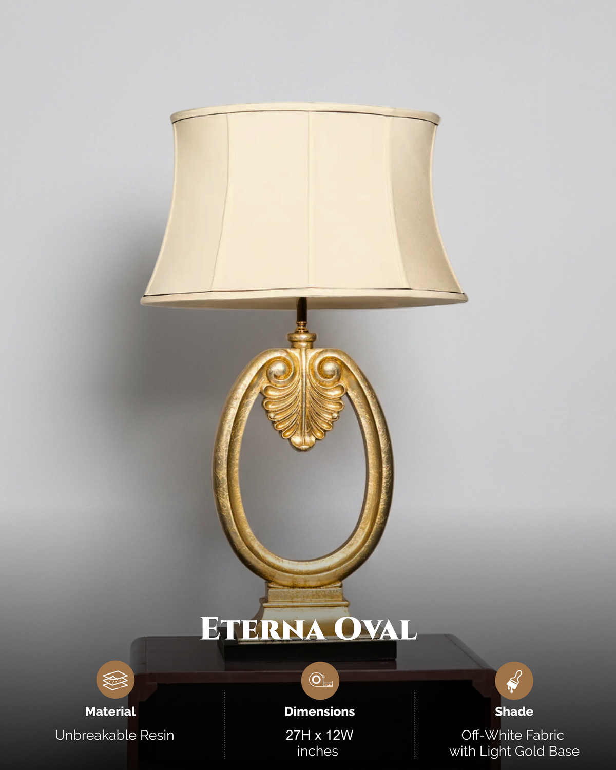Eterna Oval Resin Table Lamp