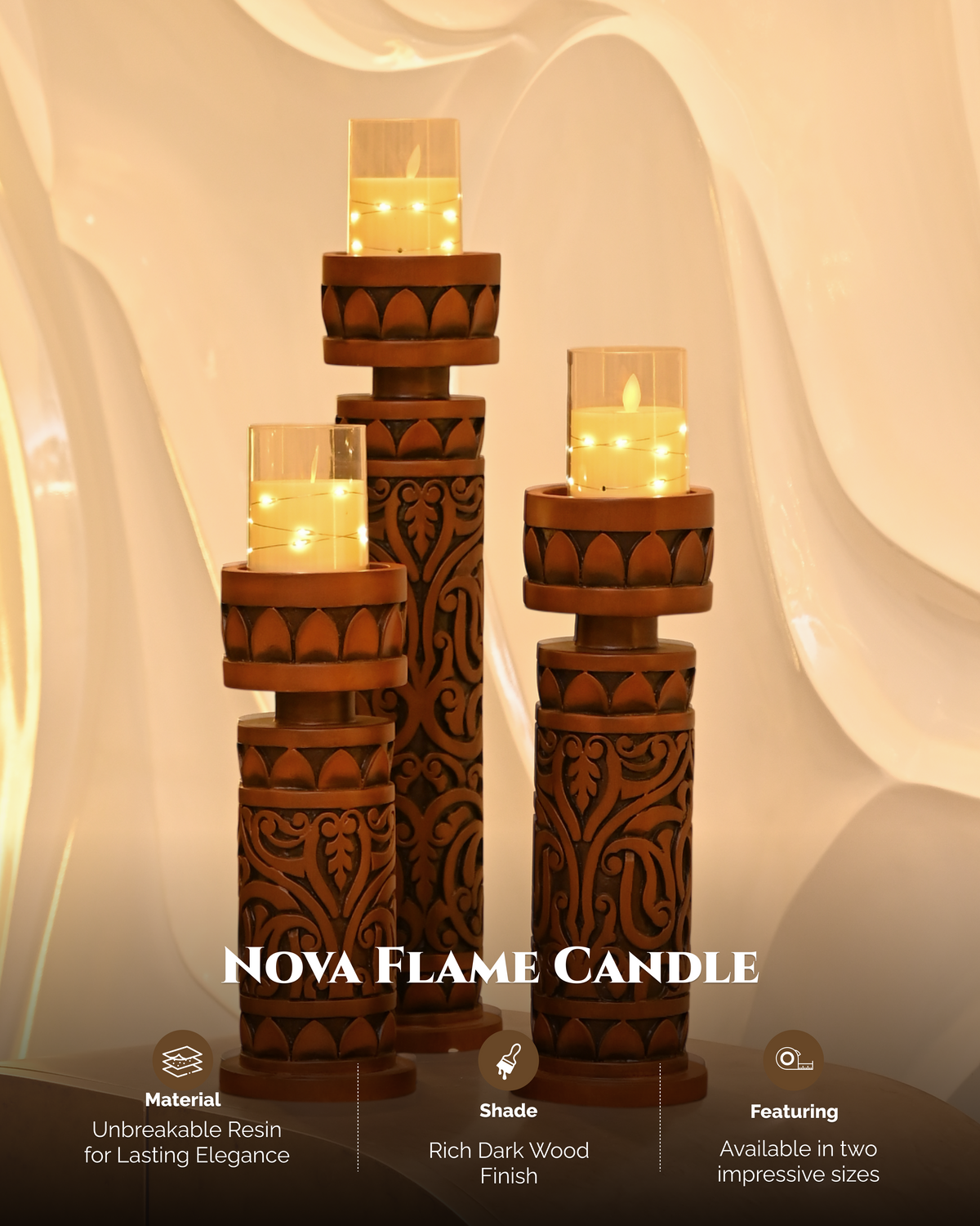 Nova Flame Candle Holders (Set of 3)