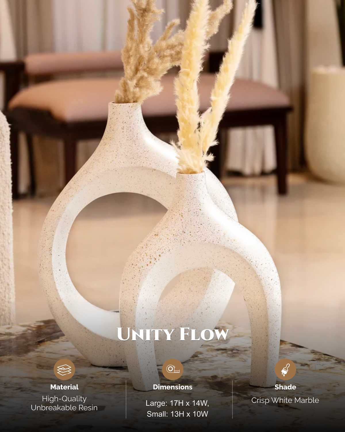 Unity Flow Decorative Resin Vase