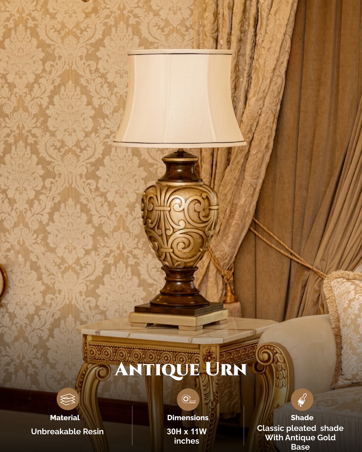 Antique Urn Resin Table Lamp