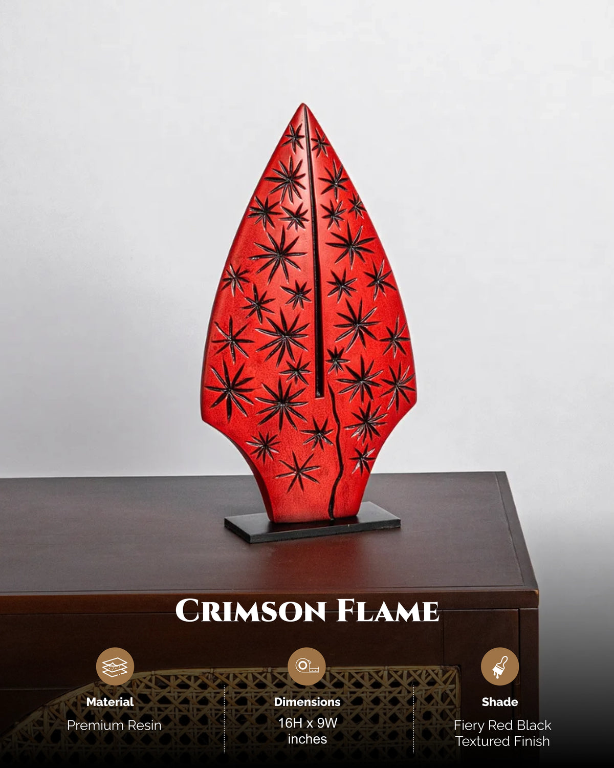Crimson Flame Resin Artifact