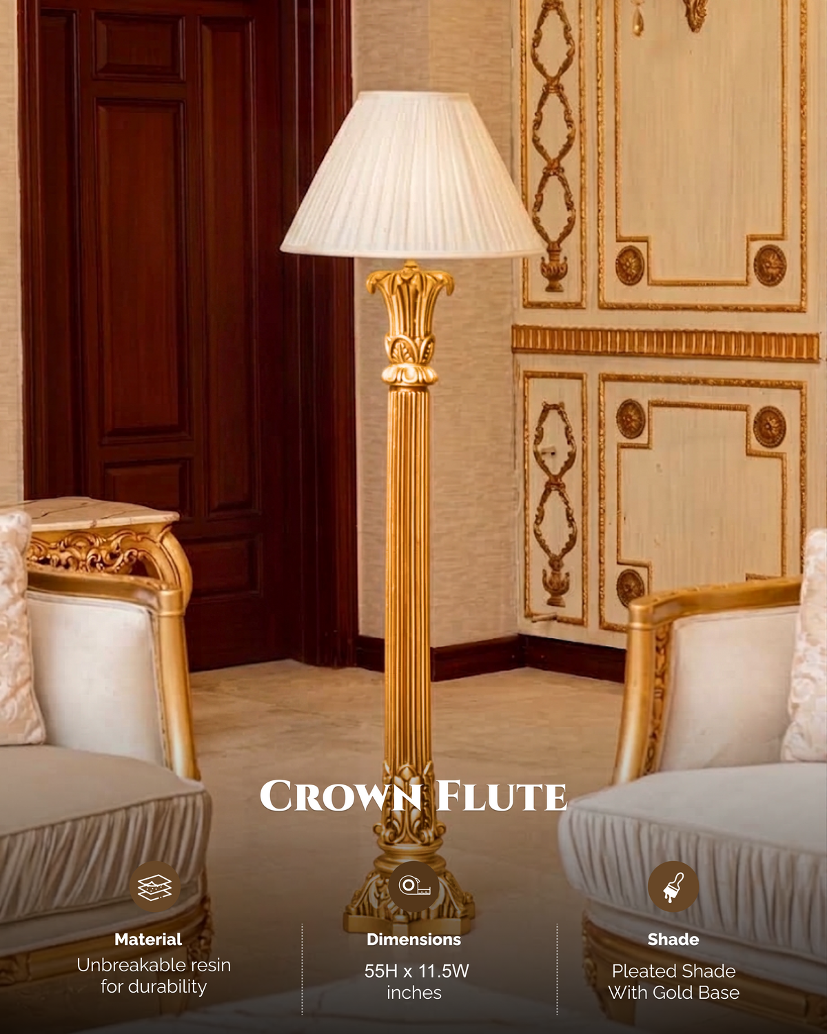 Crown Flute Resin Floor Lamp