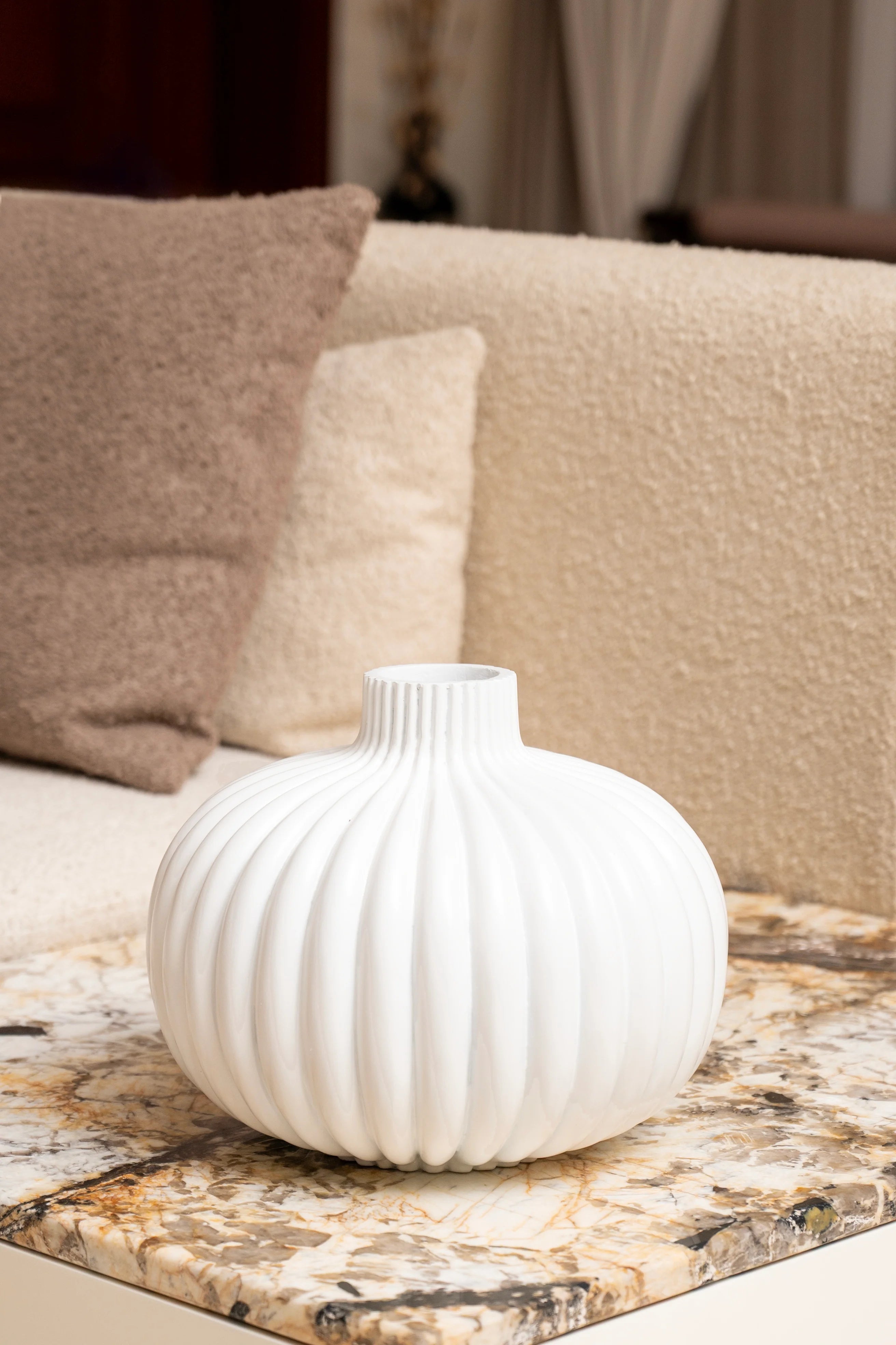 Elysian White Resin Vase Set | Handmade Set of 3 Luxury Vases