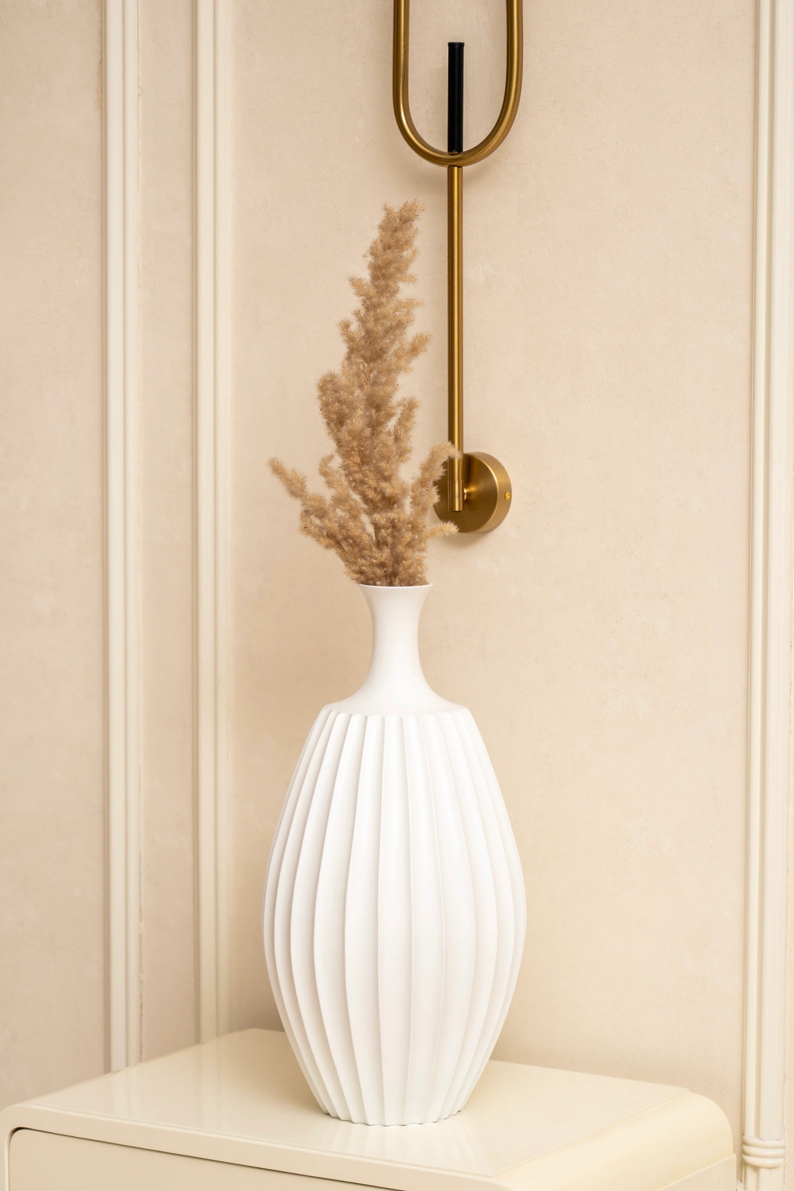 Harmony Resin Vase Set | Handmade Trio of Fluted Modern Vases