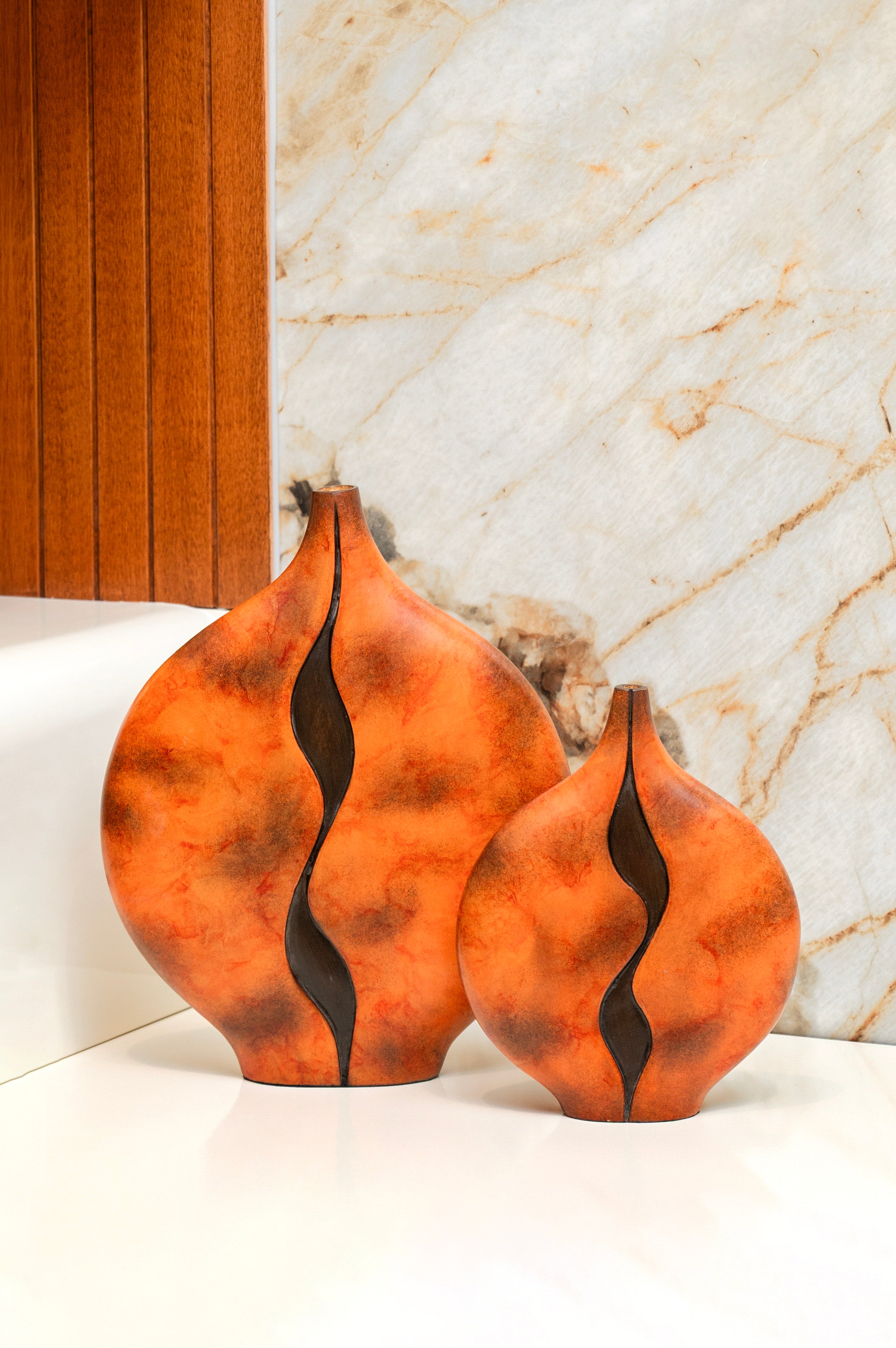 Rustic Flame Abstract Vase - Home Decor