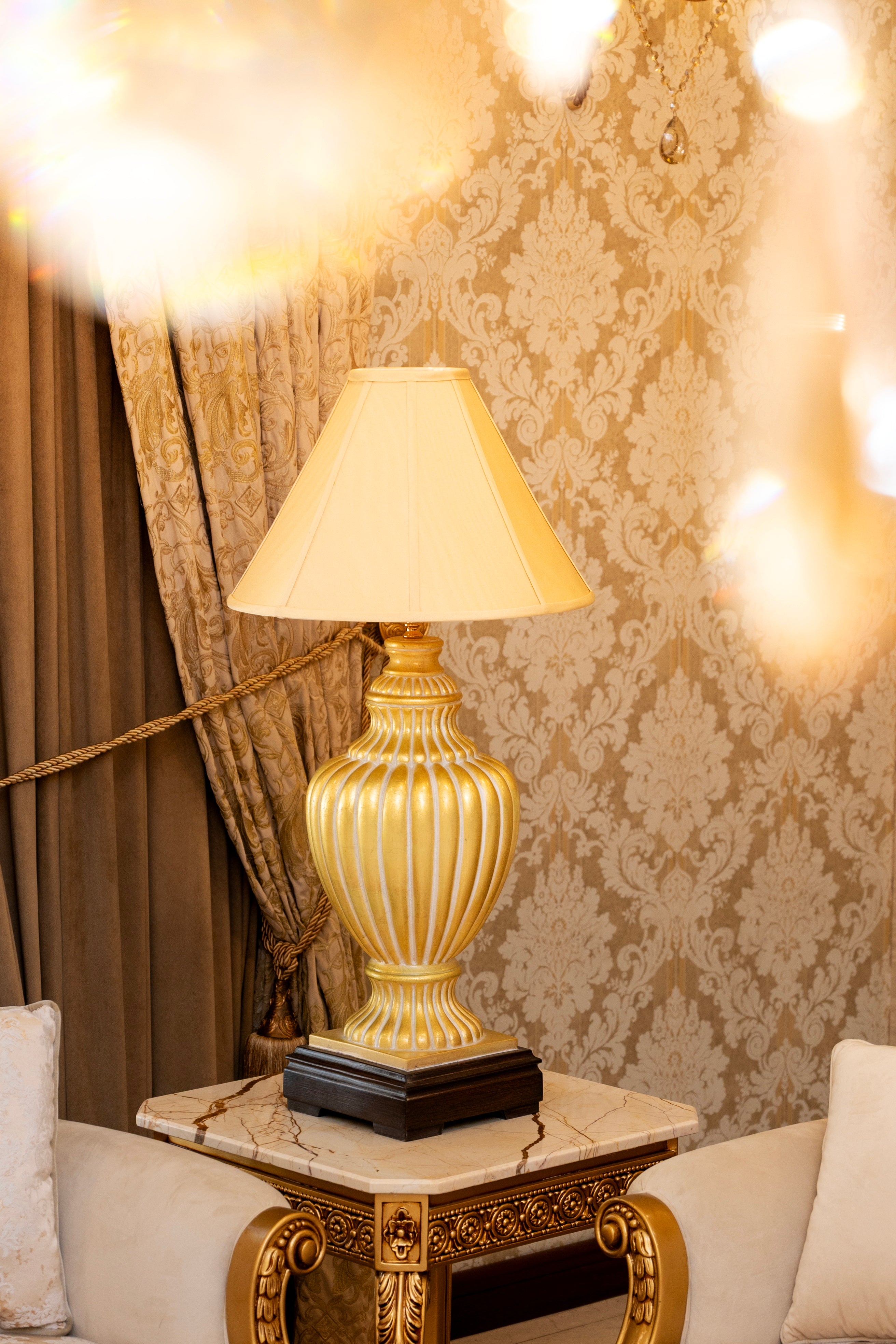 Rustic Chalice Gold Traditional Table Lamp