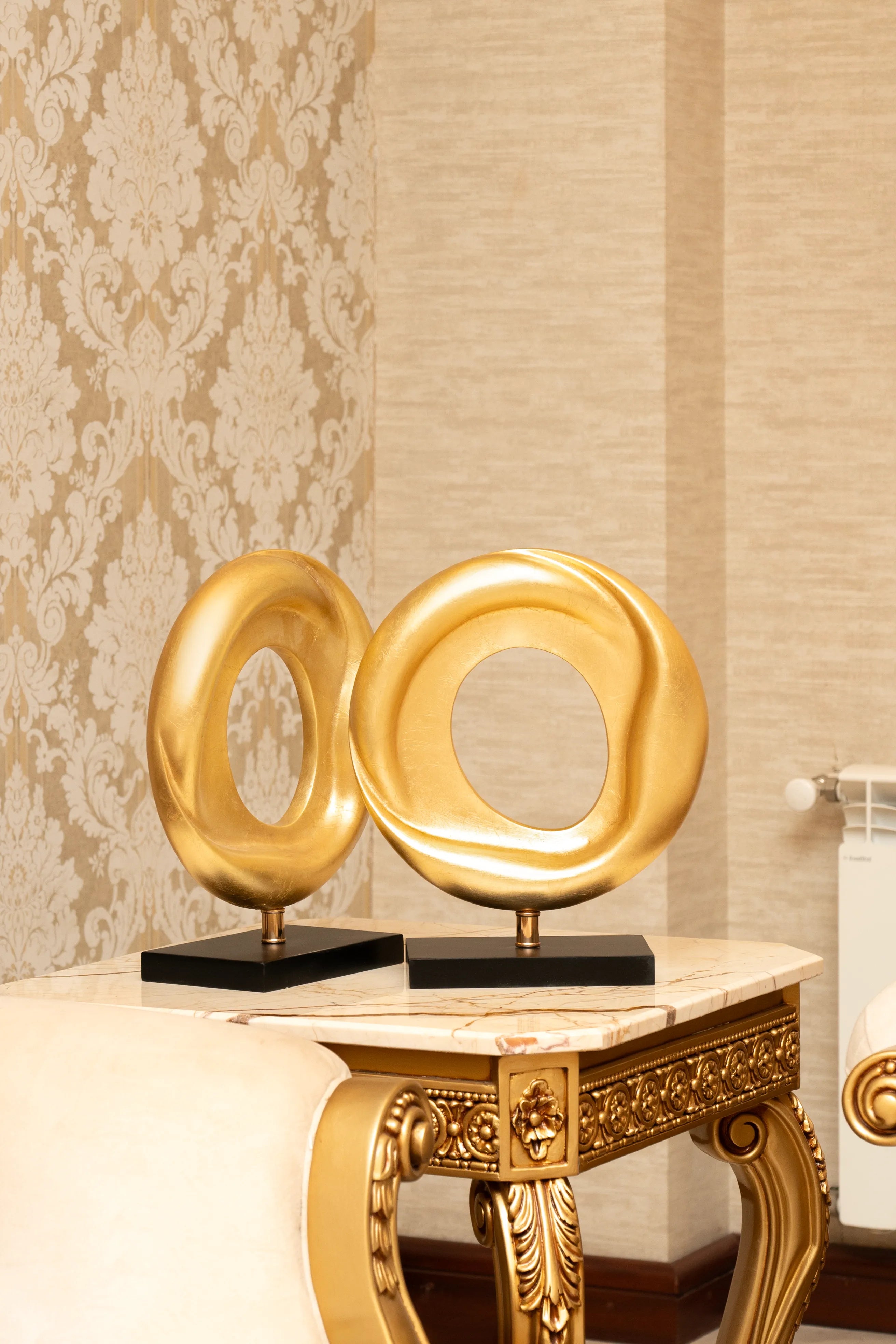 Gold Infinity Loop Resin Artifact – Modern Handmade Sculpture