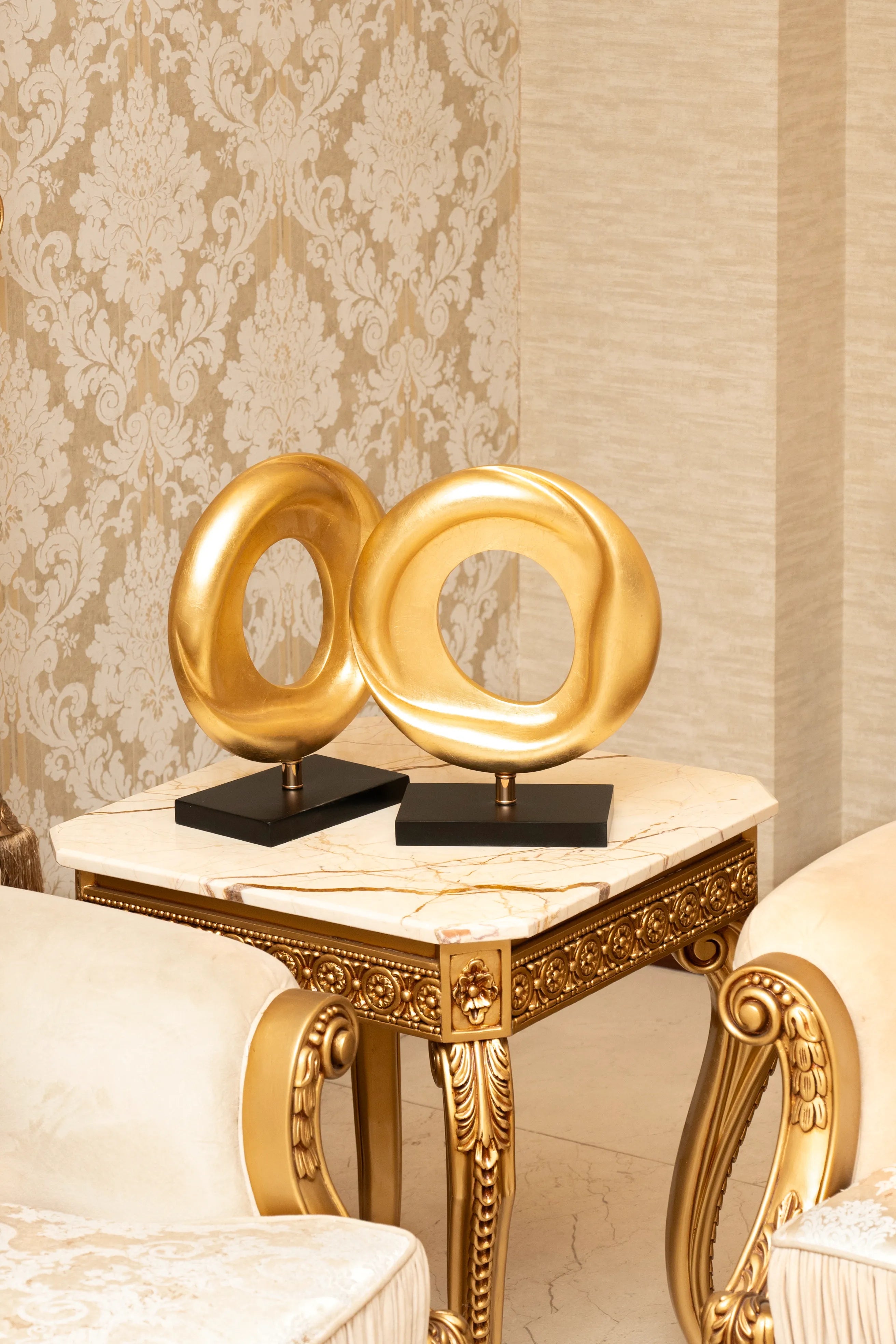 Gold Infinity Loop Resin Artifact – Modern Handmade Sculpture