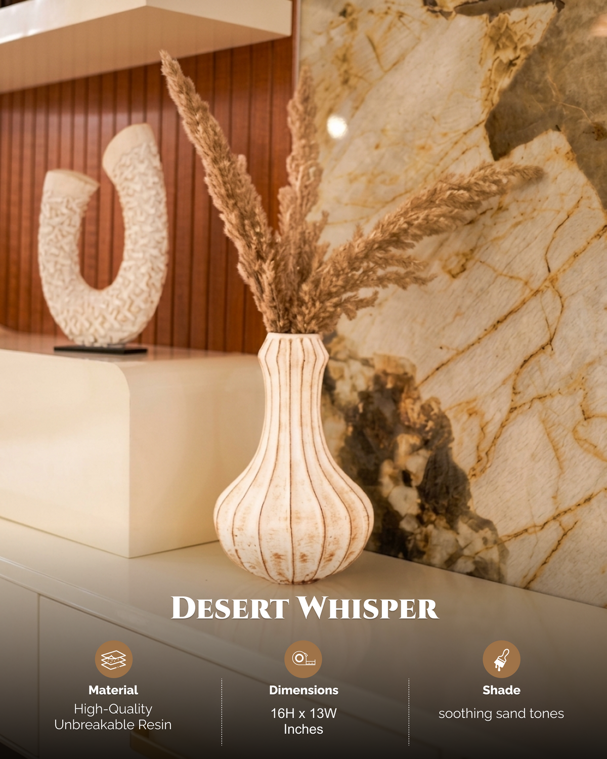 Desert Whisper Resin Vase