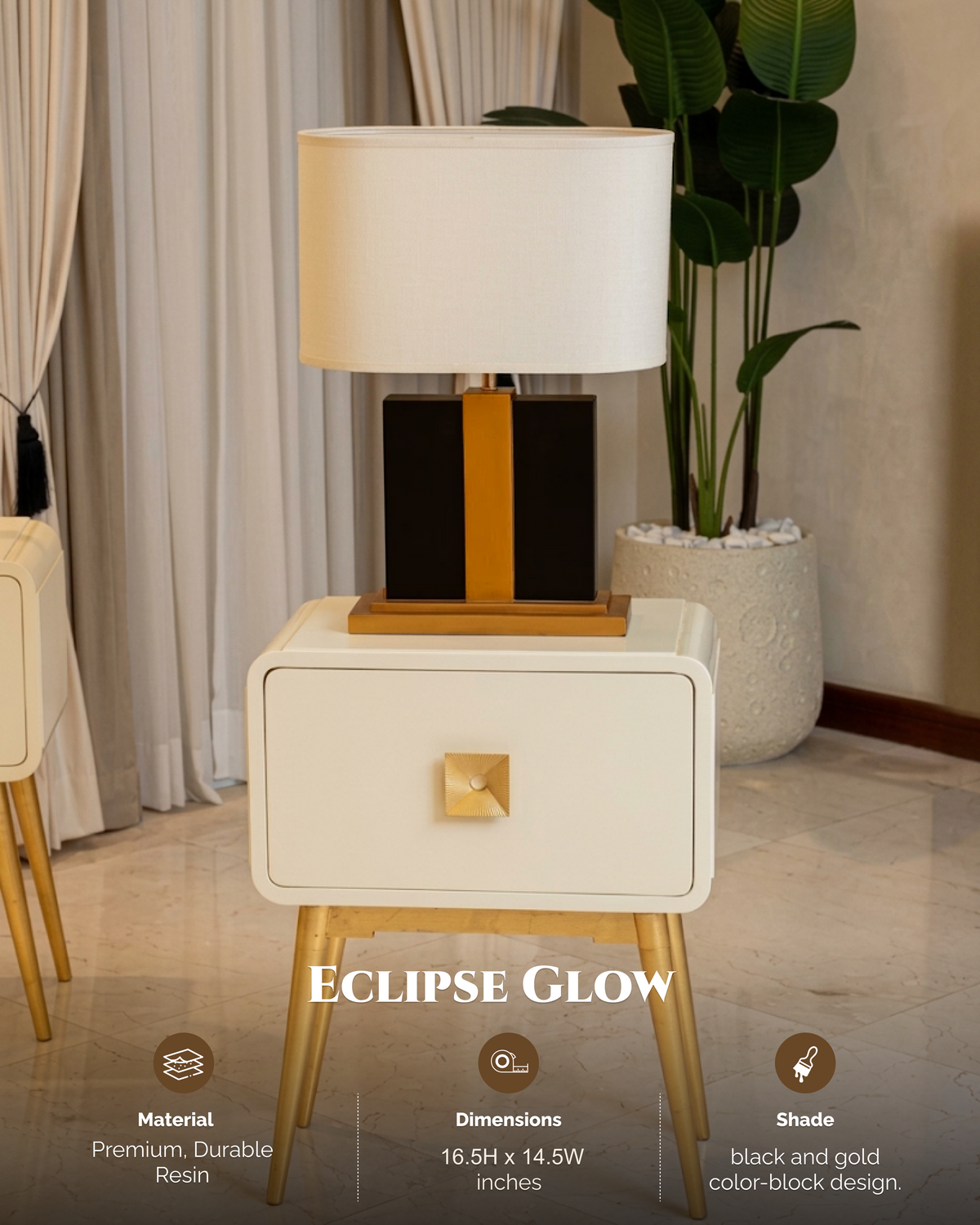 Eclipse Glow Trendy Resin Table Lamp