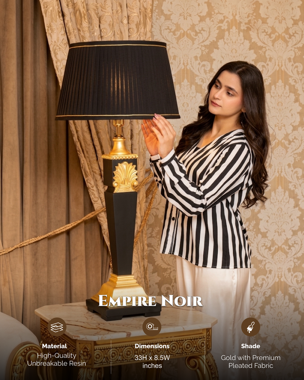 The Empire Noir Trendy Table Lamp