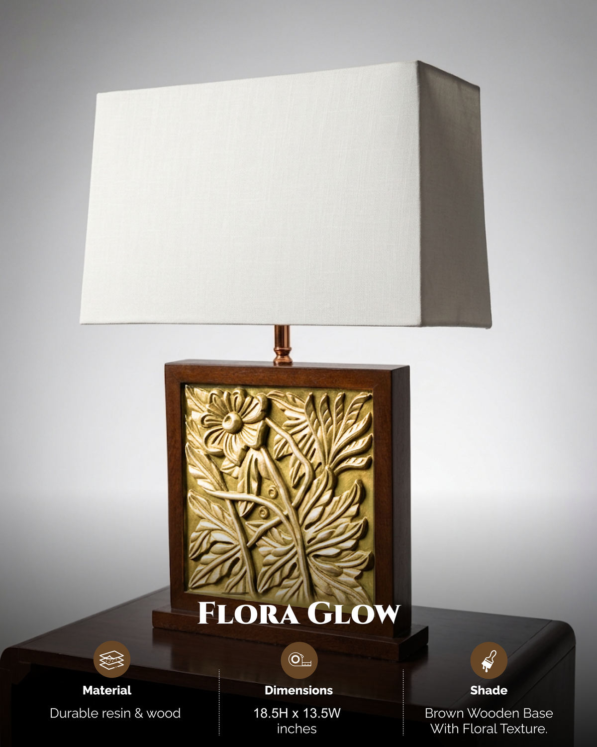 Flora Glow Resin Table Lamp