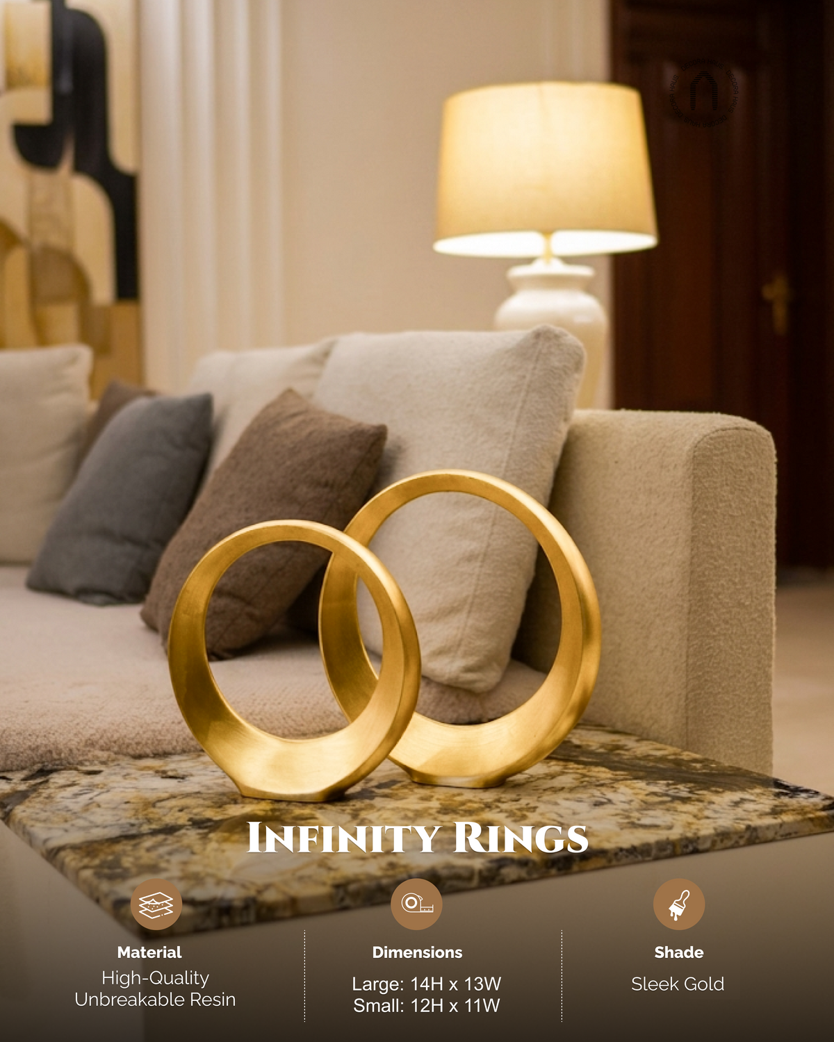 Infinity Rings - Modern Home Decor Artifact