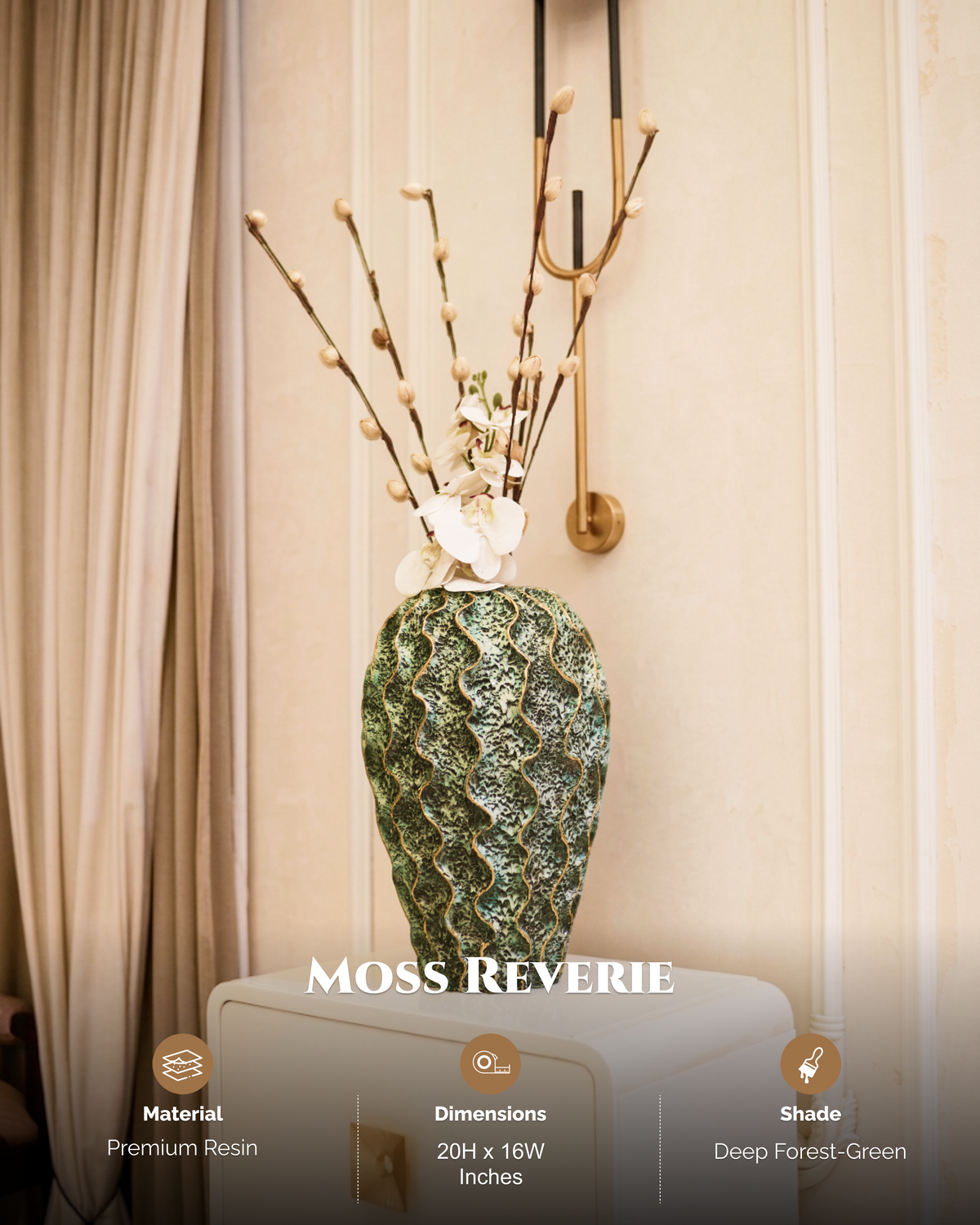 Moss Reverie Textured Resin Vase
