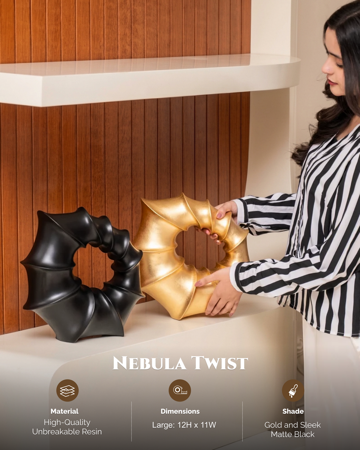 Nebula Twist Resin Artifact