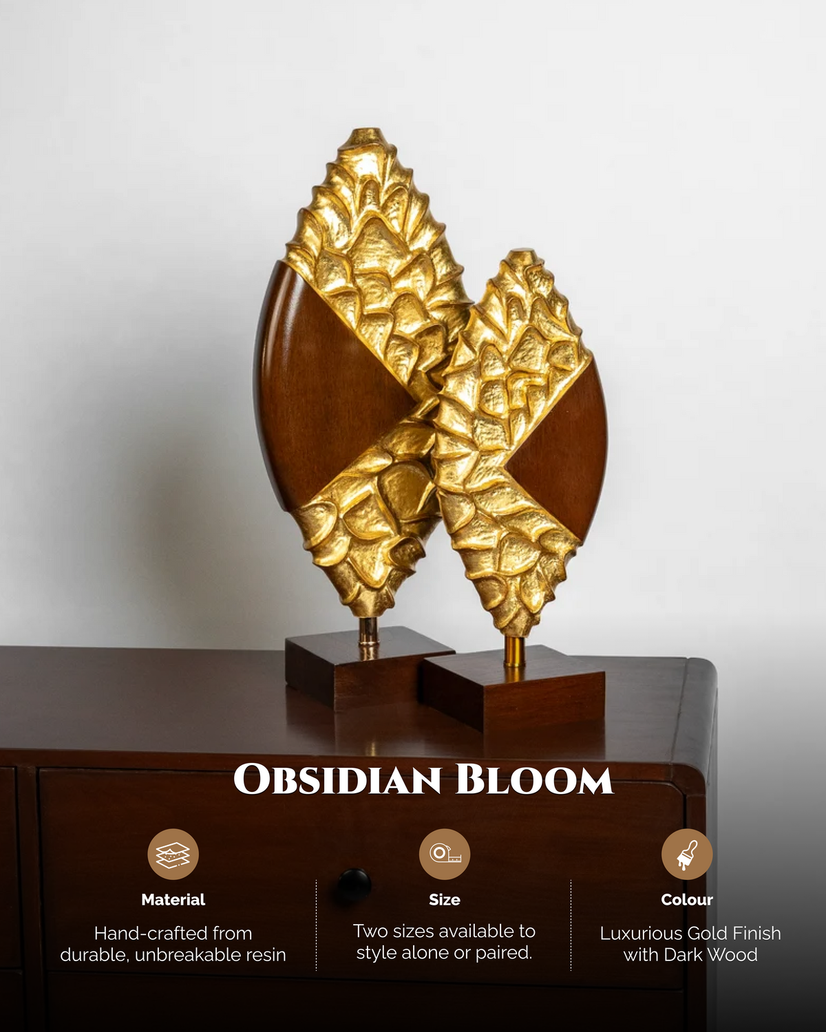 Obsidian Bloom Resin Artifact