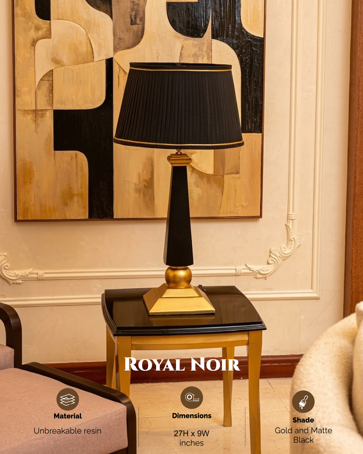 Royal Noir Resin Trendy Table Lamp