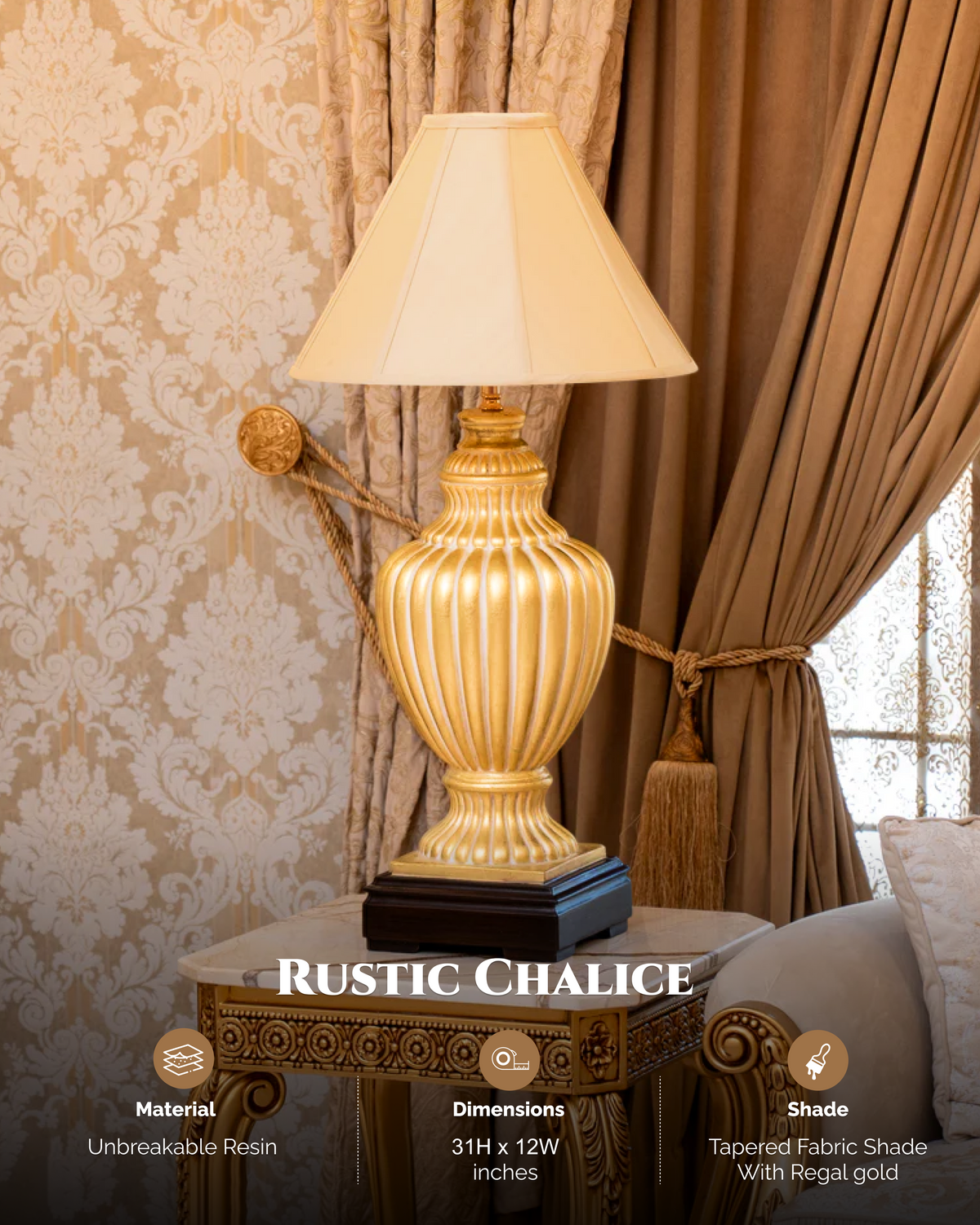 Rustic Chalice Resin Table Lamp