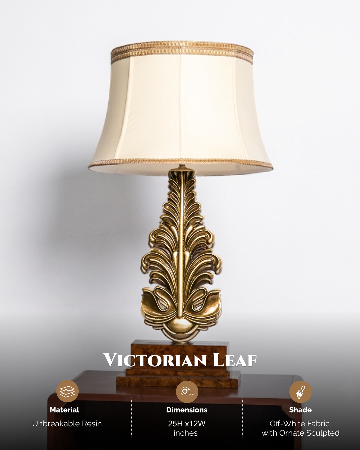 Victorian Leaf Resin Table Lamp